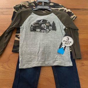 3 piece boys jeans and top set
